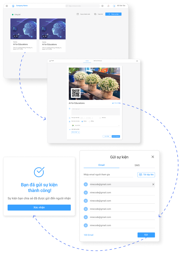 Hướng dẫn gửi email mời tham gia sự kiện